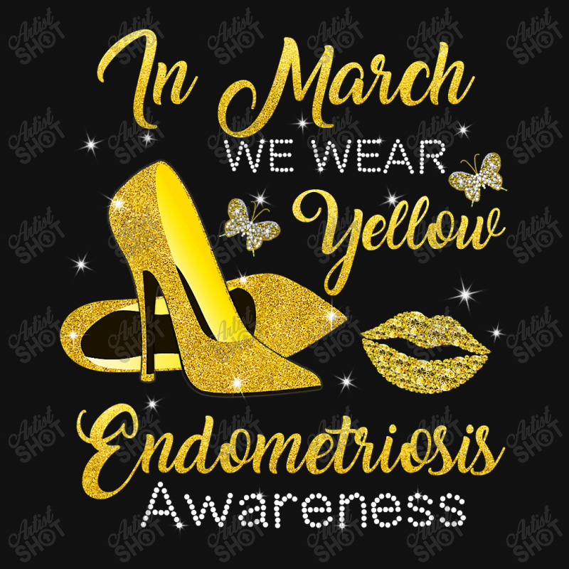 In March Wear Yellow High Heels Endometriosis Awareness T Shirt Baby Bibs by Jeffrey_Insalaco | Artistshot