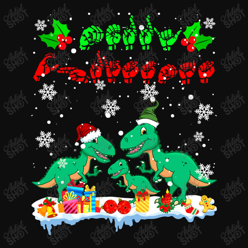 Merry Christmas Cute Xmas T Rex Asl Sign Language Family T Shirt Crop Top by Rudy_Glenn | Artistshot