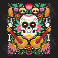 Floral Sugar Skull Dead Day Flowers Bone Skeleton Holiday Premium T Sh T-shirt | Artistshot