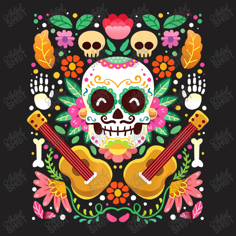 Floral Sugar Skull Dead Day Flowers Bone Skeleton Holiday Premium T Sh T-shirt | Artistshot