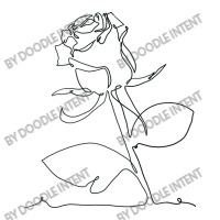 Rose Flower Plant One Line Art Sticker | Artistshot