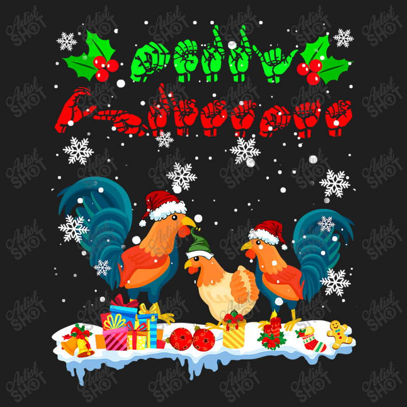 Merry Christmas Cute Chicken Farmer Asl Sign Language Family T Shirt Classic T-shirt by Denise_Riemenschneider | Artistshot