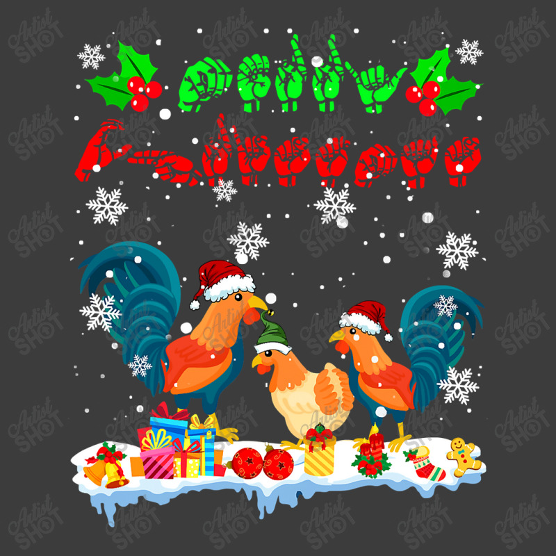 Merry Christmas Cute Chicken Farmer Asl Sign Language Family T Shirt Men's Polo Shirt by Denise_Riemenschneider | Artistshot