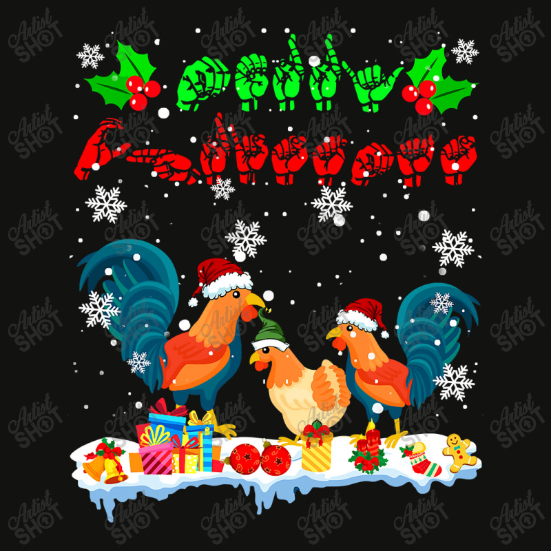 Merry Christmas Cute Chicken Farmer Asl Sign Language Family T Shirt Scorecard Crop Tee by Denise_Riemenschneider | Artistshot