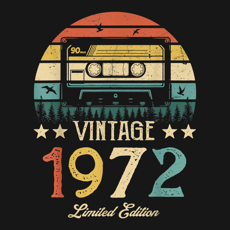 Vintage 1972 Retro Cassette 1972 50th Birthday 50 Years Old T Shirt Medium-length Apron | Artistshot