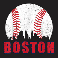 Vintage Boston Skyline Baseball Throwback For Red Game Day T Shirt T-shirt | Artistshot