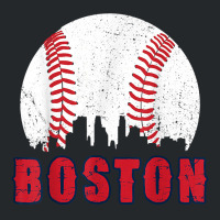 Vintage Boston Skyline Baseball Throwback For Red Game Day T Shirt Crewneck Sweatshirt | Artistshot