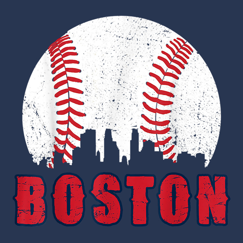 Vintage Boston Skyline Baseball Throwback For Red Game Day T Shirt Men Denim Jacket | Artistshot