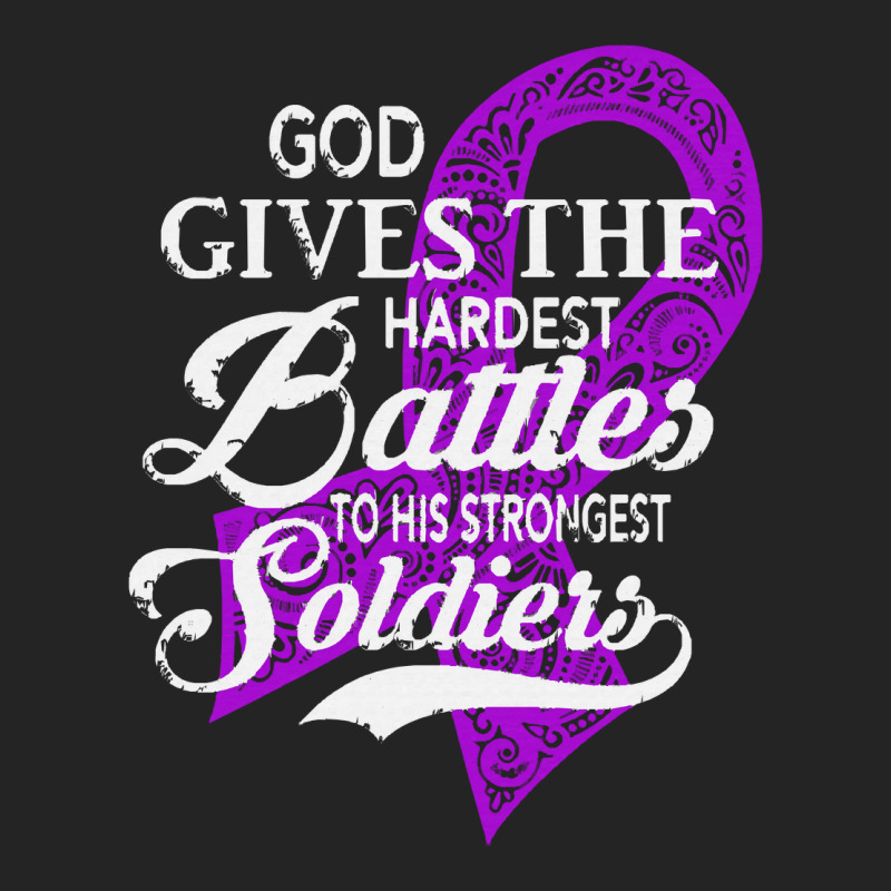 Alzheimers Awareness T  Shirt God Gives The Hardest Battles Strongest 3/4 Sleeve Shirt | Artistshot