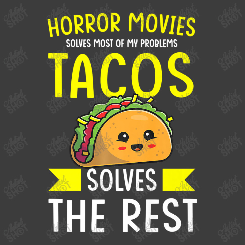 Horror Movies Solves Most Of My Problems Tacos Solves The Re Premium T Men's Polo Shirt | Artistshot