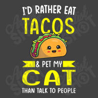 I'd Rather Eat Tacos & Pet My Cat Than Talk To People Mexic Premium T Vintage T-shirt | Artistshot