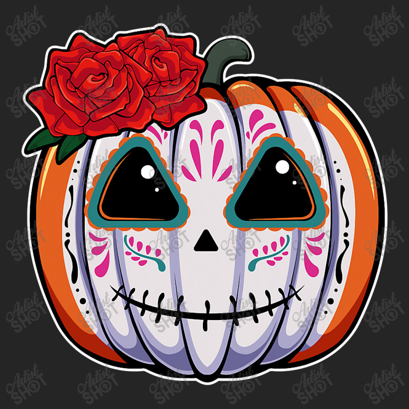 Pumpkin Sugar Skull Head Flower Dead Day Muertos Halloween T Shirt Unisex Hoodie | Artistshot