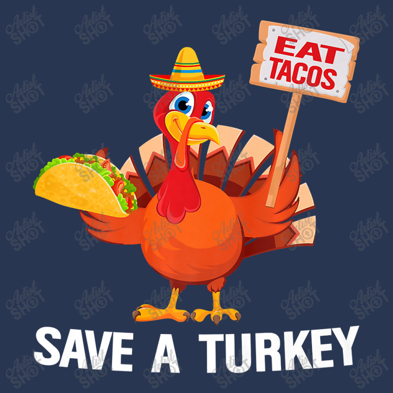 Turkey Eat Tacos Funny Thanksgiving Shirt Mexican Sombrero Premium T S Men Denim Jacket | Artistshot