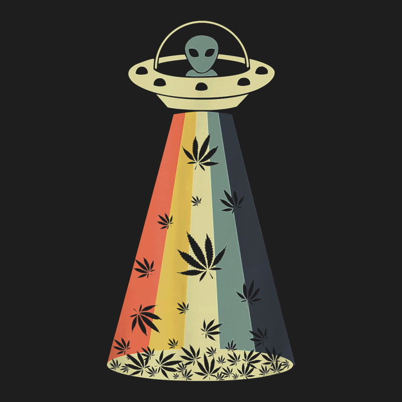 Vintage Alien Weed Pot Leaf Ufo Abduction Marijuana Cannabis T Shirt Classic T-shirt | Artistshot