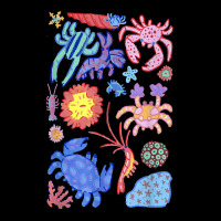 Colorful Crabs Shrimp Anemone Reef Aquarium Coral Painting T Shirt Long Sleeve Shirts | Artistshot