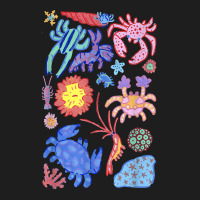 Colorful Crabs Shrimp Anemone Reef Aquarium Coral Painting T Shirt Classic T-shirt | Artistshot