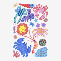 Colorful Crabs Shrimp Anemone Reef Aquarium Coral Painting T Shirt Youth 3/4 Sleeve | Artistshot