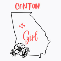 I Love State Of Georgia Flower Outline Canton City Girl T Shirt T-shirt | Artistshot