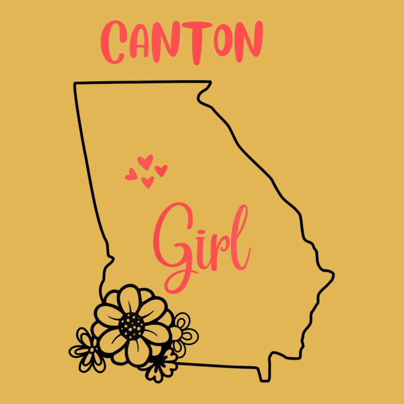 I Love State Of Georgia Flower Outline Canton City Girl T Shirt Vintage Hoodie And Short Set | Artistshot