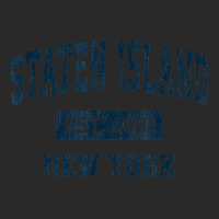 Staten Island New York Ny Vintage Sports Design Navy Print T Shirt Printed Hat | Artistshot