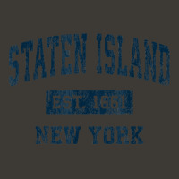 Staten Island New York Ny Vintage Sports Design Navy Print T Shirt Bucket Hat | Artistshot