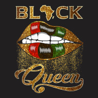 Womens Black Queen African Pan Flag Sexy Lips Drip Melanin Pride V Nec T-shirt | Artistshot