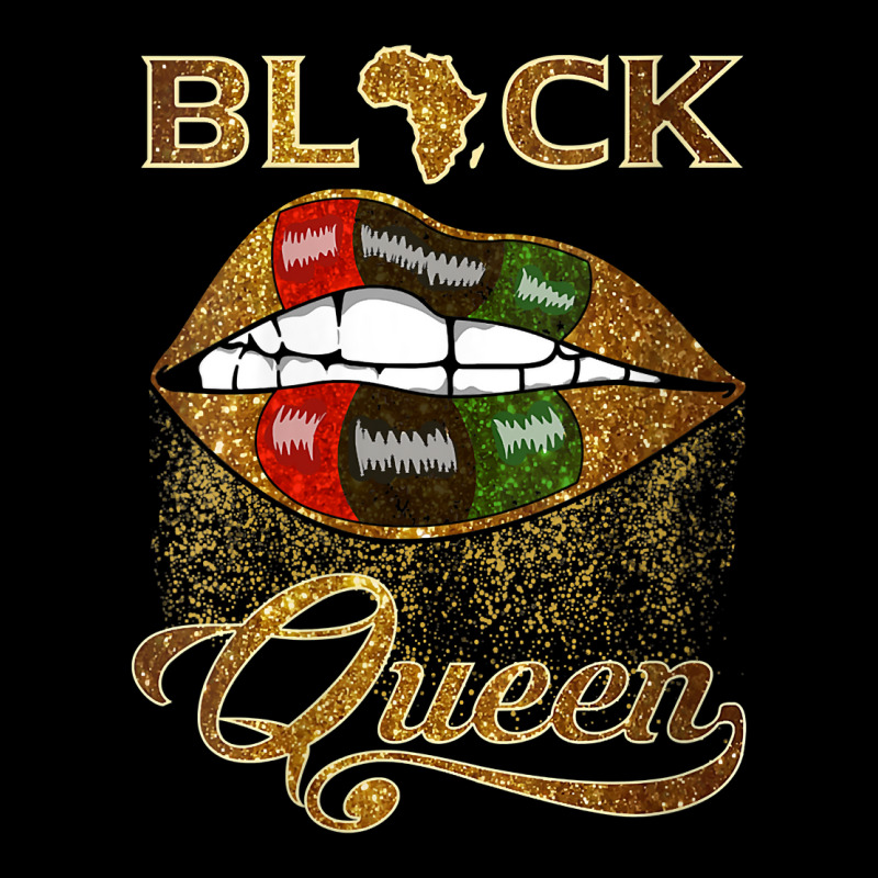 Womens Black Queen African Pan Flag Sexy Lips Drip Melanin Pride V Nec V-neck Tee | Artistshot