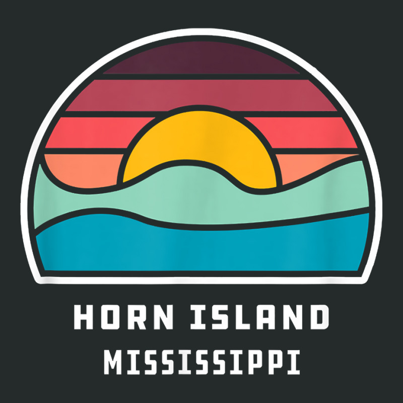 Horn Island Mississippi Retro Minimalist Ocean Wave Sunset T Shirt Women's Triblend Scoop T-shirt by peersodshamiw8 | Artistshot