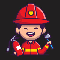 Firefighter T  Shirt Firefighter With Hatchet Axe And Fire Extinguishe T-shirt | Artistshot