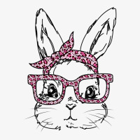 Cute Bunny Face Leopard Glasses Headband Happy Easter Day T Shirt Ladies Fitted T-shirt | Artistshot