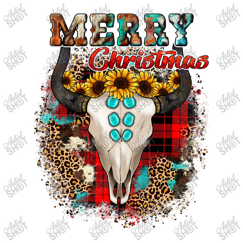 Western Plaid Leopard Cow Print Bull Skull Merry Christmas T Shirt Youth Tee by Rudy_Glenn | Artistshot