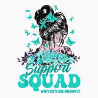 Support Squad Messy Bun Butterfly Myasthenia Gravis T Shirt T-shirt | Artistshot