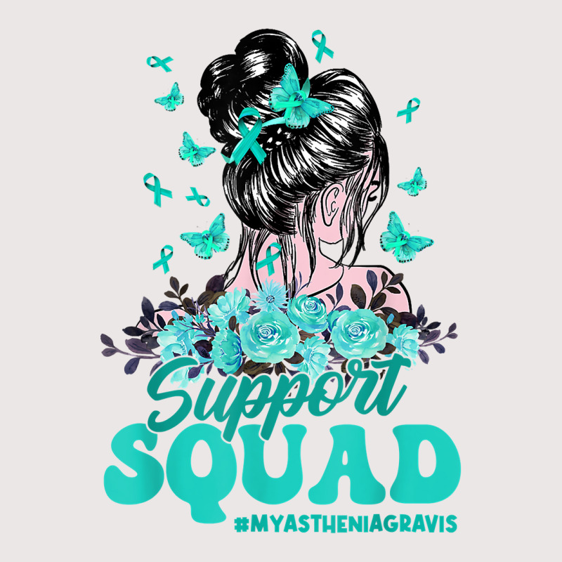 Support Squad Messy Bun Butterfly Myasthenia Gravis T Shirt Pocket T-shirt | Artistshot