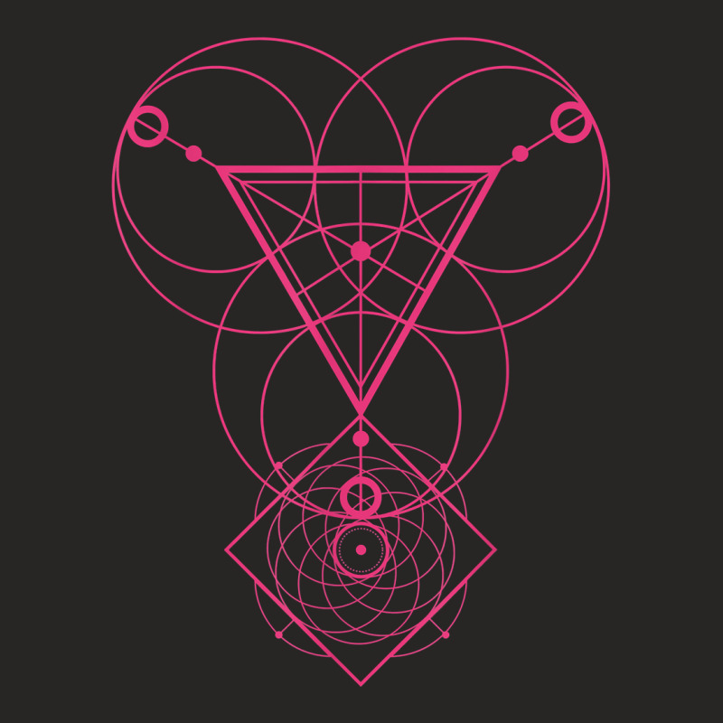 Occult Magic Sacred Geometry Circle Triangle Square T Shirt Ladies Fitted T-Shirt by peersodshamiw8 | Artistshot