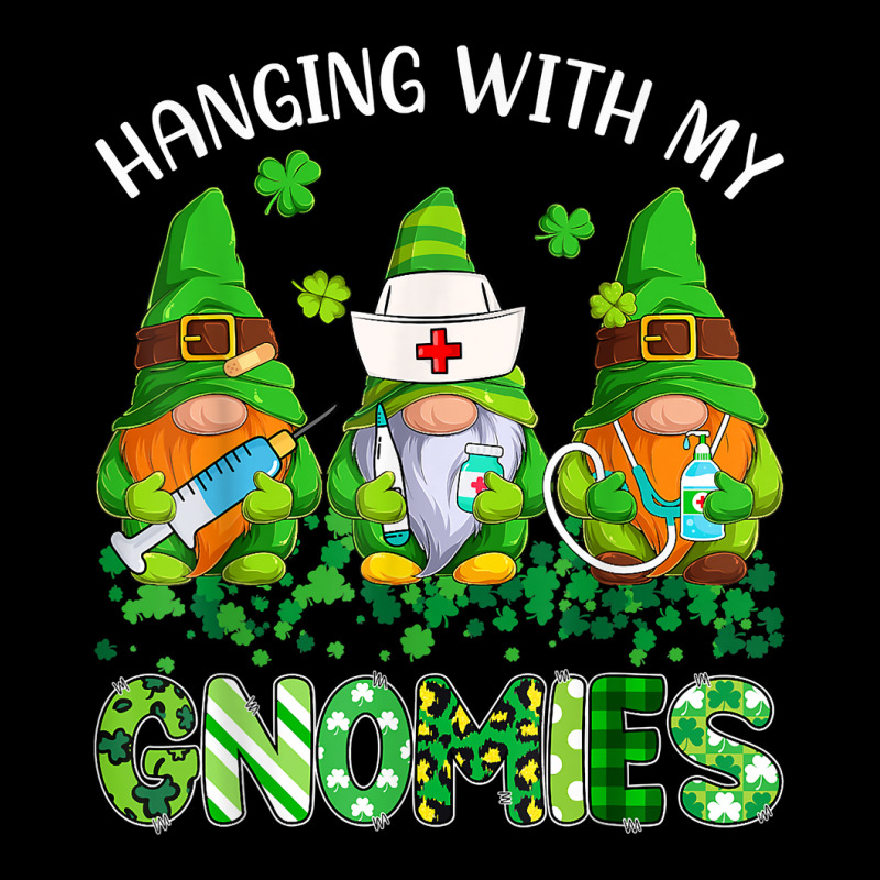 St Patricks Day Hanging With My Gnomies Nurse Stethoscope T Shirt Landscape Canvas Print | Artistshot