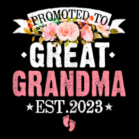 Womens Flowers Promoted To Great Grandma Est 2023 Women Family T Shirt V-neck Tee | Artistshot