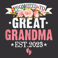 Womens Flowers Promoted To Great Grandma Est 2023 Women Family T Shirt Vintage Hoodie | Artistshot