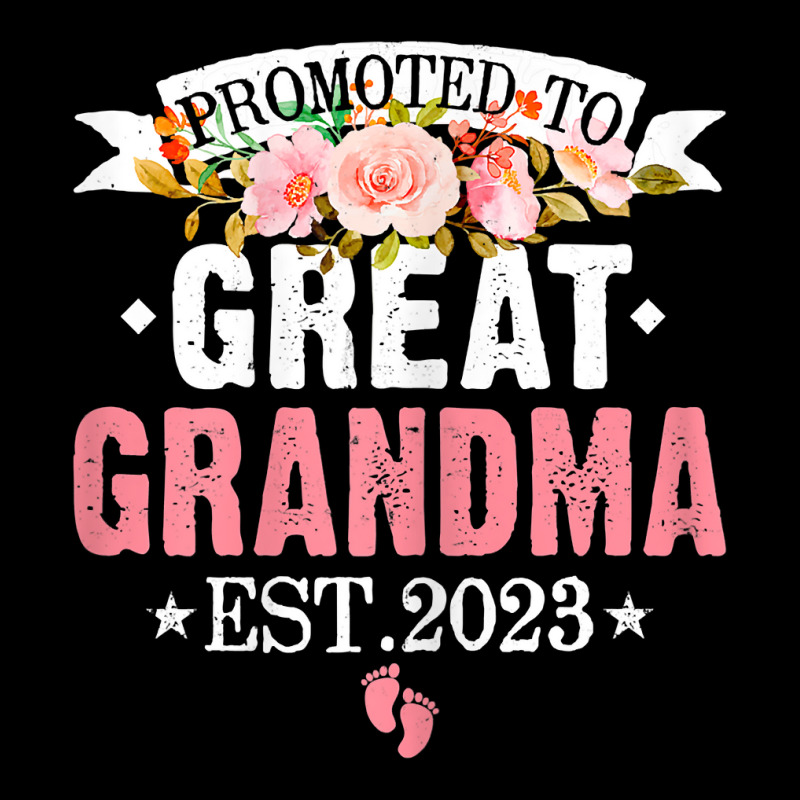 Womens Flowers Promoted To Great Grandma Est 2023 Women Family T Shirt Unisex Jogger | Artistshot