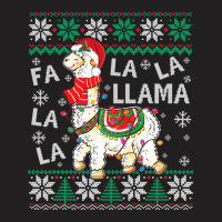 Fa La La Llama Christmas Santa Hat Lights Ugly Sweater 136 T-shirt | Artistshot