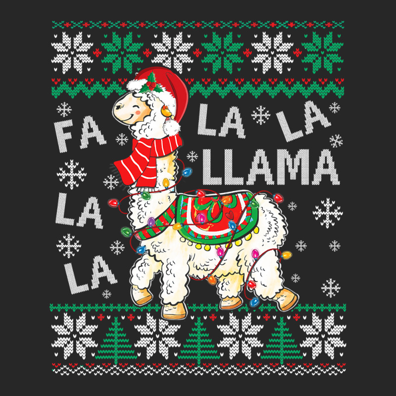 Fa La La Llama Christmas Santa Hat Lights Ugly Sweater 136 Men's T-shirt Pajama Set | Artistshot