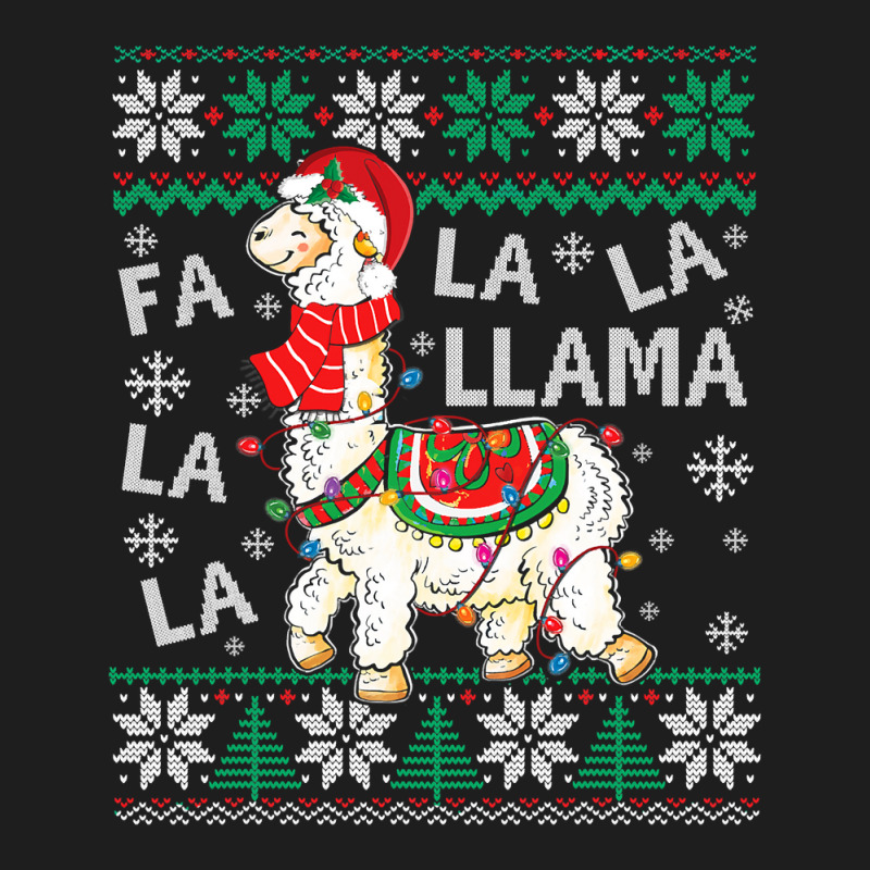 Fa La La Llama Christmas Santa Hat Lights Ugly Sweater 136 Classic T-shirt | Artistshot