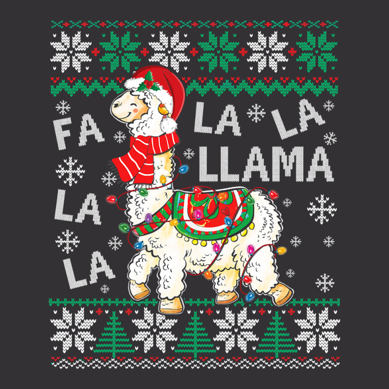 Fa La La Llama Christmas Santa Hat Lights Ugly Sweater 136 Vintage Short | Artistshot