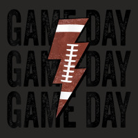 Vintage Game Day Football Lightning Bolt Funny Team Sport Ladies Fitted T-shirt | Artistshot