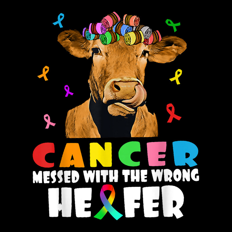 Cancer Messed With The Wrong Heifer Cow Lover Fight Cancer T Shirt Men's 3/4 Sleeve Pajama Set by jaiahlowes | Artistshot