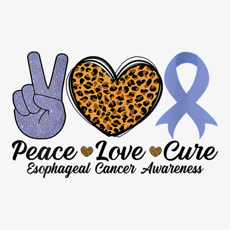 Womens Peace Love Cure Esophageal Cancer Awareness Warrior Fighter V N Ladies Fitted T-Shirt by magbyf | Artistshot