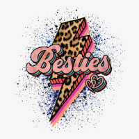 Bestie Leopard Lightning Thunder With Heart Bestie Friend T Shirt Ladies Fitted T-shirt | Artistshot