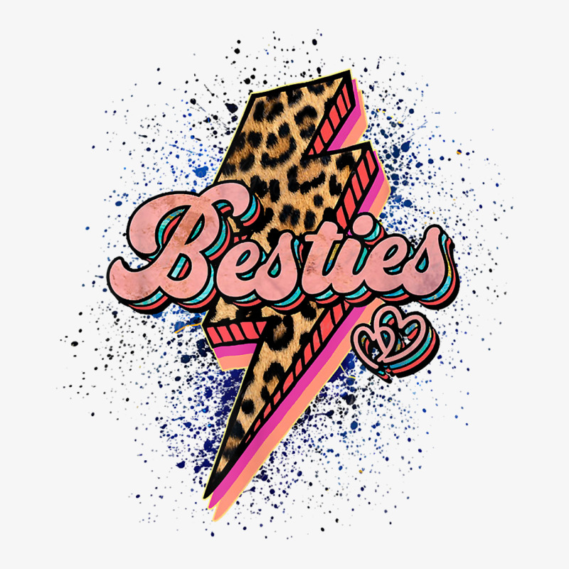 Bestie Leopard Lightning Thunder With Heart Bestie Friend T Shirt Ladies Fitted T-Shirt by komulavcasante6 | Artistshot