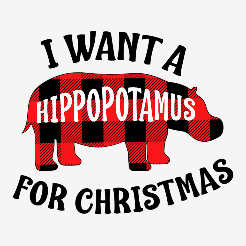 Hippopotamus Buffalo Plaid I Want A Hippopotamus For Christmas Cute Hi Shield Patch | Artistshot