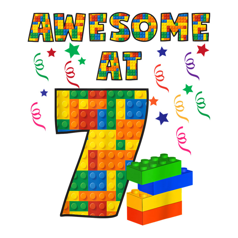 Birthday Shirt For Kids 7 Building Blocks Bricks Theme Party Baby Tee | Artistshot