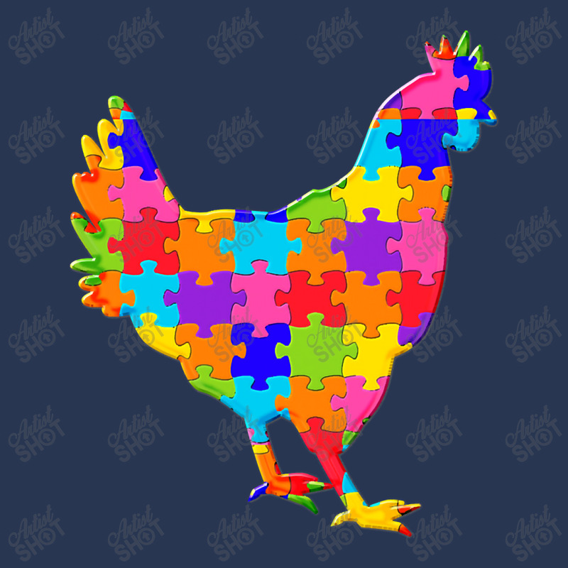 Chicken Hen Jigsaw Poster Men Denim Jacket by Artist-Deborah | Artistshot